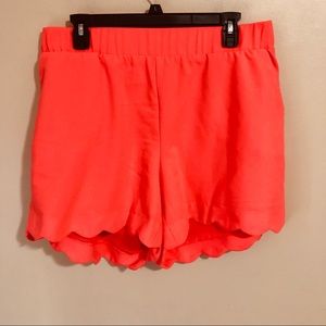 Torrid Coral Pull On Shorts Scalloped Hem